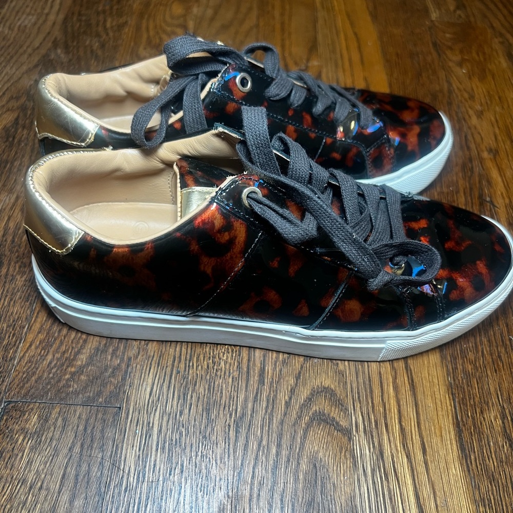 THE GREAT. Leopard and Black Sneakers